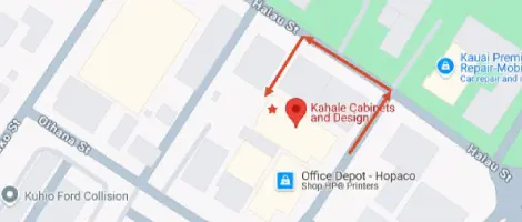 cabinet store Lihue, Kahale Cabinets showroom entrance in Lihue, Kauai